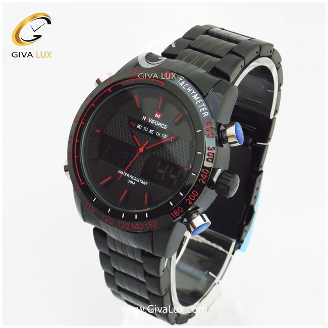 ساعت مچی اورجینال مردانه ناوی فورس|Naviforce|نوی فورس|نیوی فورس مشکی | مشکی| مشکی| کد رفرنس NF9024